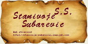 Stanivoje Šubarević vizit kartica